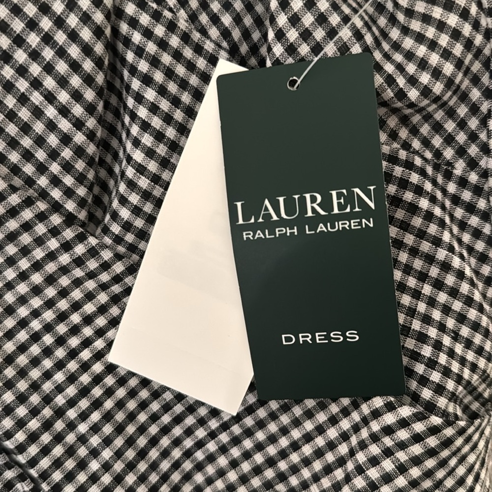 💎 Ralph Lauren Gingham Midi Dress with Lace Hem | Size 18 | NWT - Picture 2 of 7